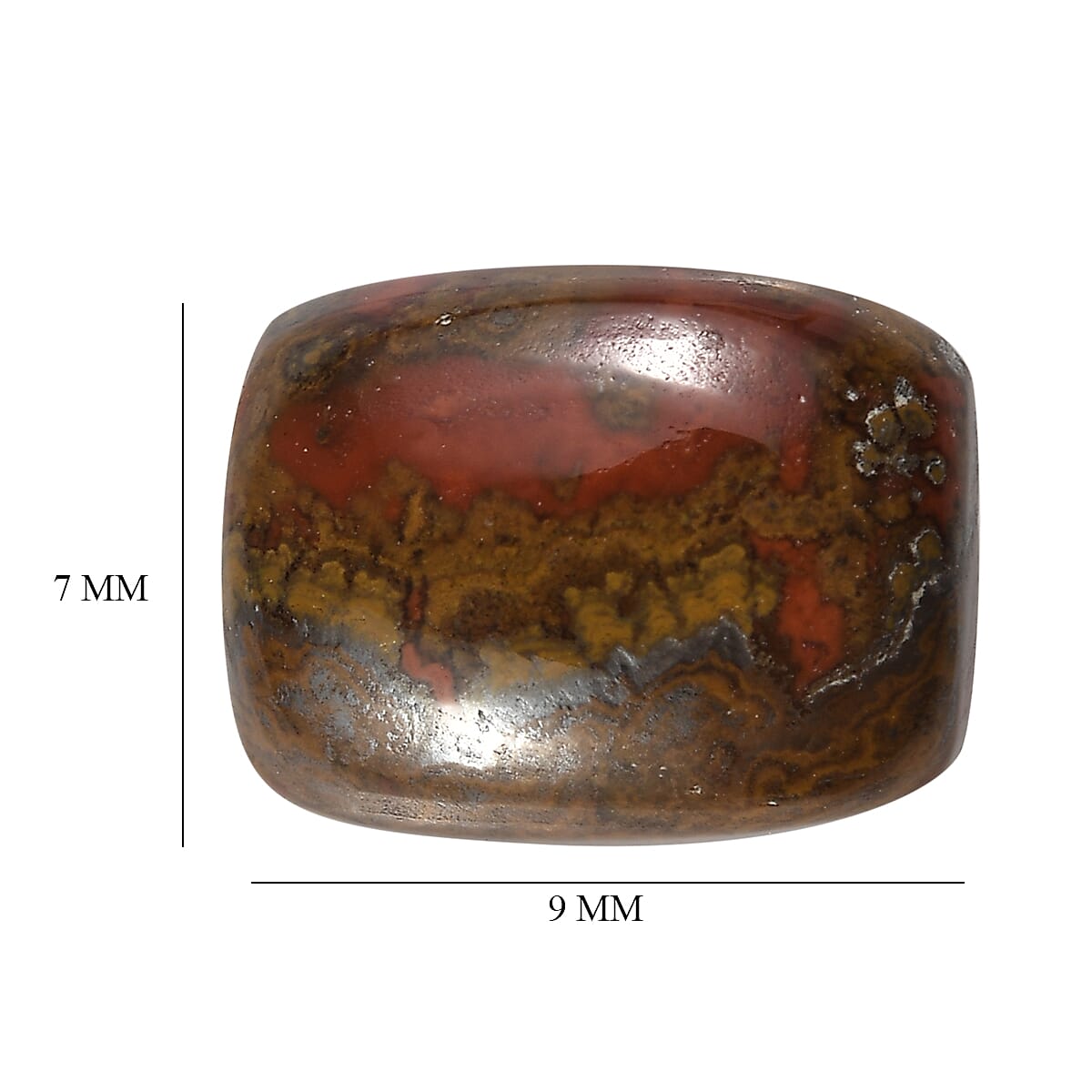 Slice Agate (Cush 9x7 mm) 1.70 ctw Loose Gemstone image number 4