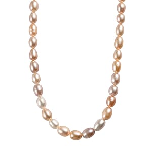 Multi Color Freshwater Pearl 130.00 ctw Necklace in Vermeil YG Over Sterling Silver 18 Inches