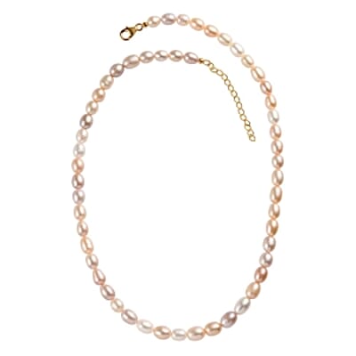 Multi Color Freshwater Pearl 130.00 ctw Necklace in Vermeil YG Over Sterling Silver 18 Inches