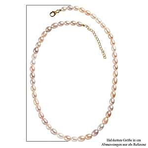 Multi Color Freshwater Pearl 130.00 ctw Necklace in Vermeil YG Over Sterling Silver 18 Inches