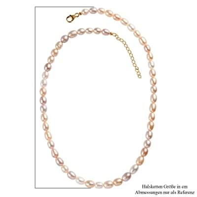 Multi Color Freshwater Pearl 130.00 ctw Necklace in Vermeil YG Over Sterling Silver 18 Inches