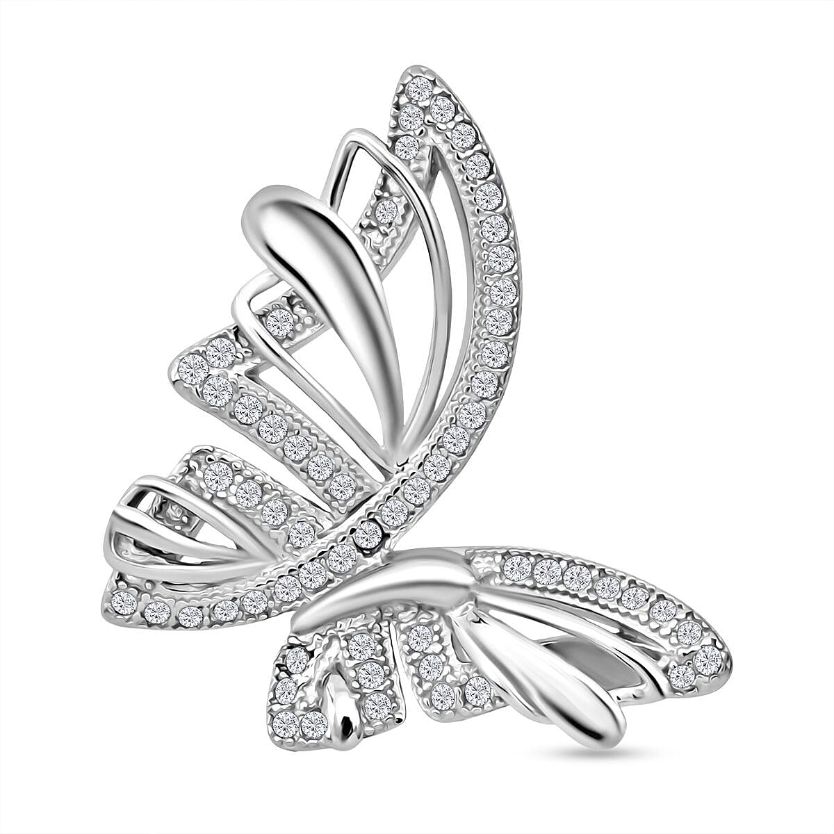 Simulated Diamond 1.74 ctw Pendant in Rhodium Over Sterling Silver