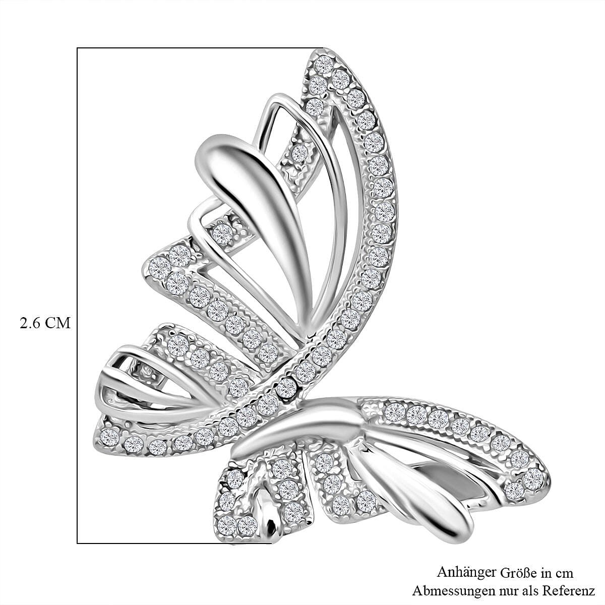 Simulated Diamond 1.74 ctw Pendant in Rhodium Over Sterling Silver
