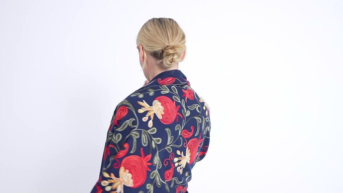 Tamsy Red Polyester Soft Embroidered Flower Tassels Scarf (27.5"x70.8")