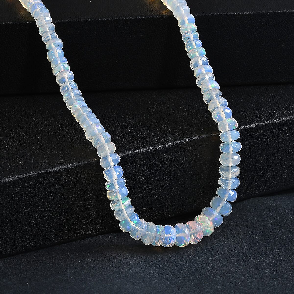 D'Joy Premium Ethiopian Welo Opal 60.00 ctw Necklace in Rhodium Over Sterling Silver 18 Inches image number 1