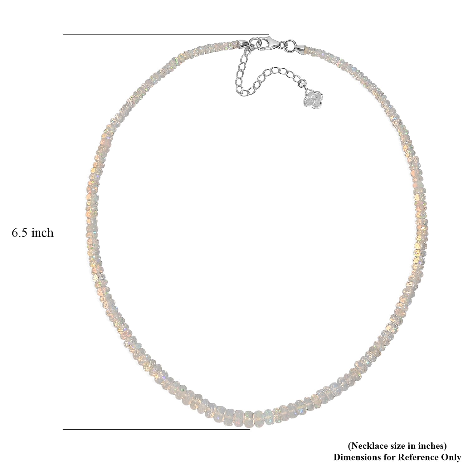 D'Joy Premium Ethiopian Welo Opal 60.00 ctw Necklace in Rhodium Over Sterling Silver 18 Inches
