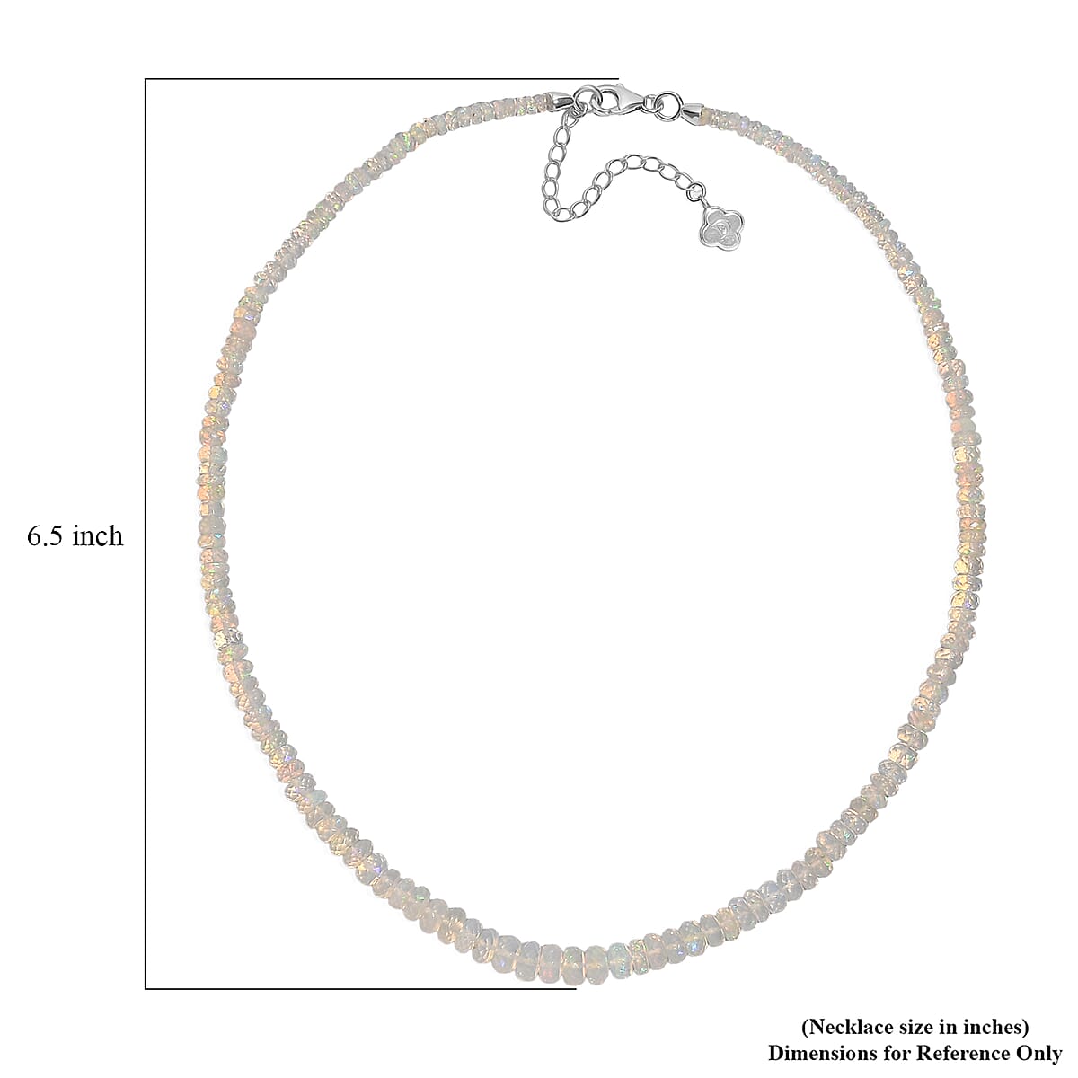 D'Joy Premium Ethiopian Welo Opal 60.00 ctw Necklace in Rhodium Over Sterling Silver 18 Inches image number 5