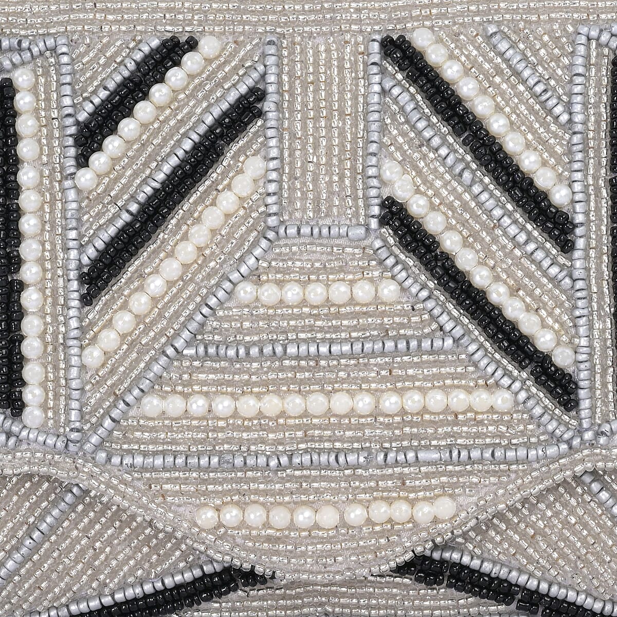 La Marey Silver Bead Work Sling Bag with Magnet Button image number 8