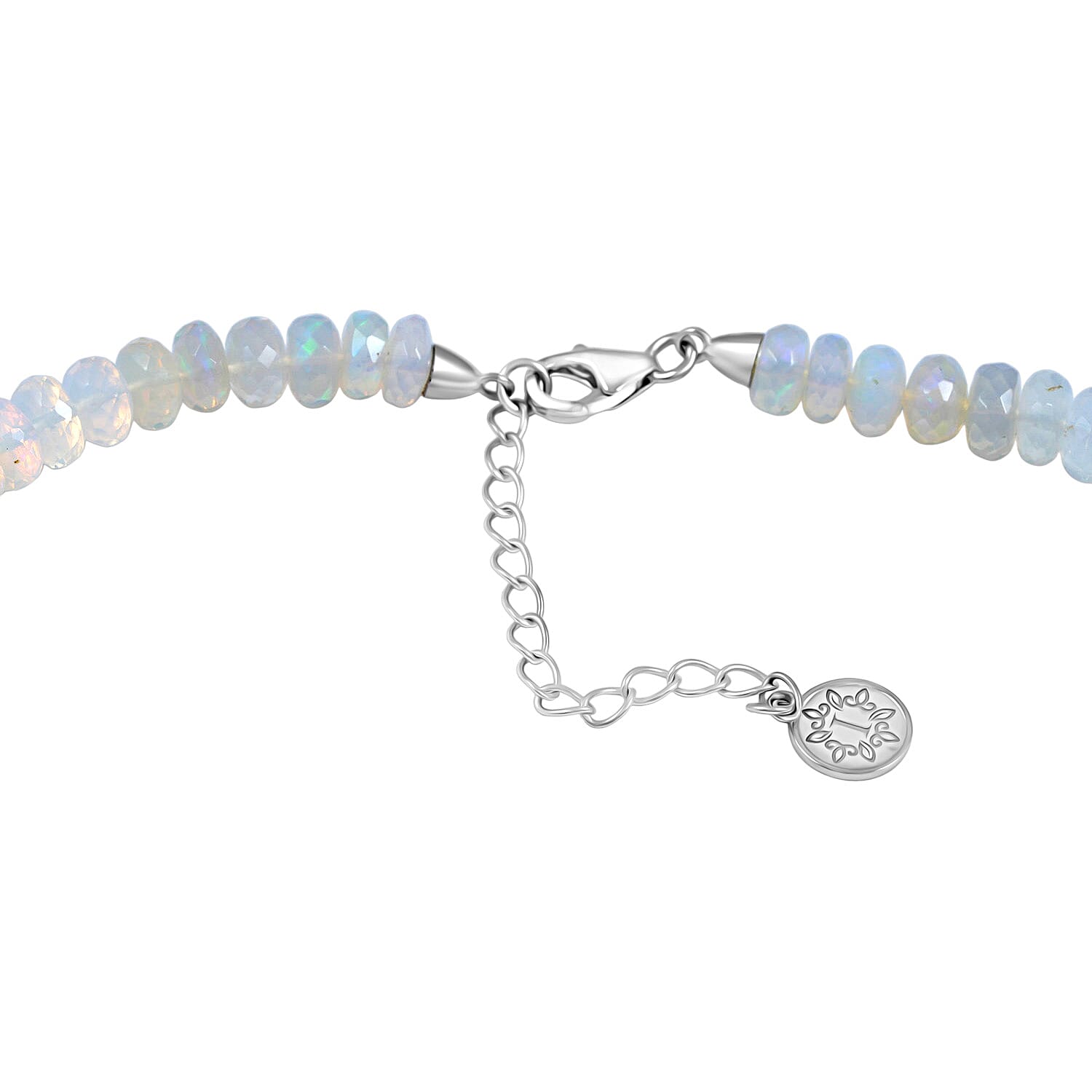 Iliana AAAA Ethiopian Welo Opal 140.00 ctw Beaded Necklace in 18K White Gold 18-20 Inches
