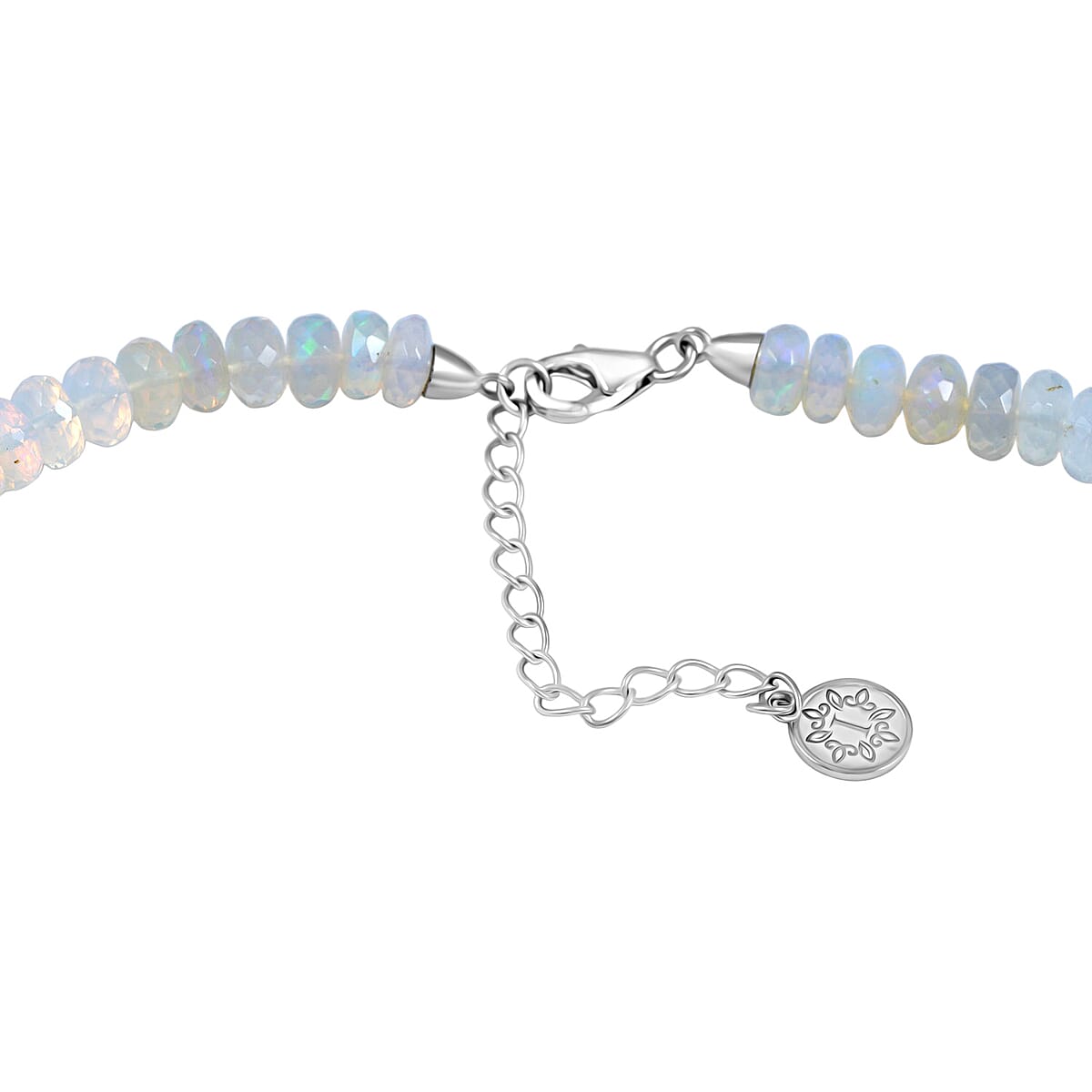Iliana AAAA Ethiopian Welo Opal 140.00 ctw Beaded Necklace in 18K White Gold 18-20 Inches image number 4
