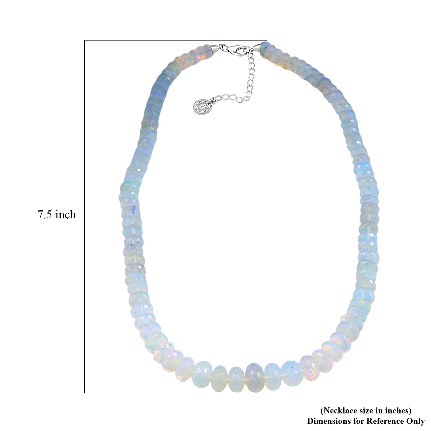 Iliana AAAA Ethiopian Welo Opal 140.00 ctw Beaded Necklace in 18K White Gold 18-20 Inches