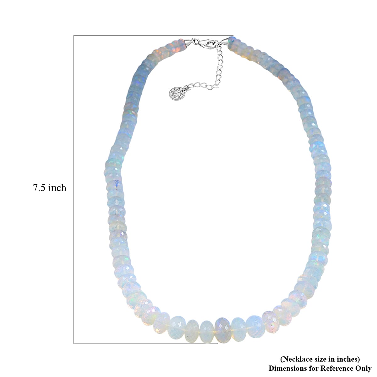 Iliana AAAA Ethiopian Welo Opal 140.00 ctw Beaded Necklace in 18K White Gold 18-20 Inches image number 5