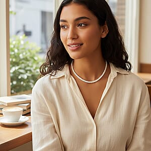 Certified and Appraised Iliana AAA Ethiopian Welo Opal 62.00 ctw Beaded Necklace in 18K White Gold 18-20 Inches