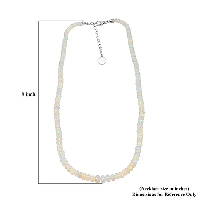 Certified and Appraised Iliana AAA Ethiopian Welo Opal 62.00 ctw Beaded Necklace in 18K White Gold 18-20 Inches