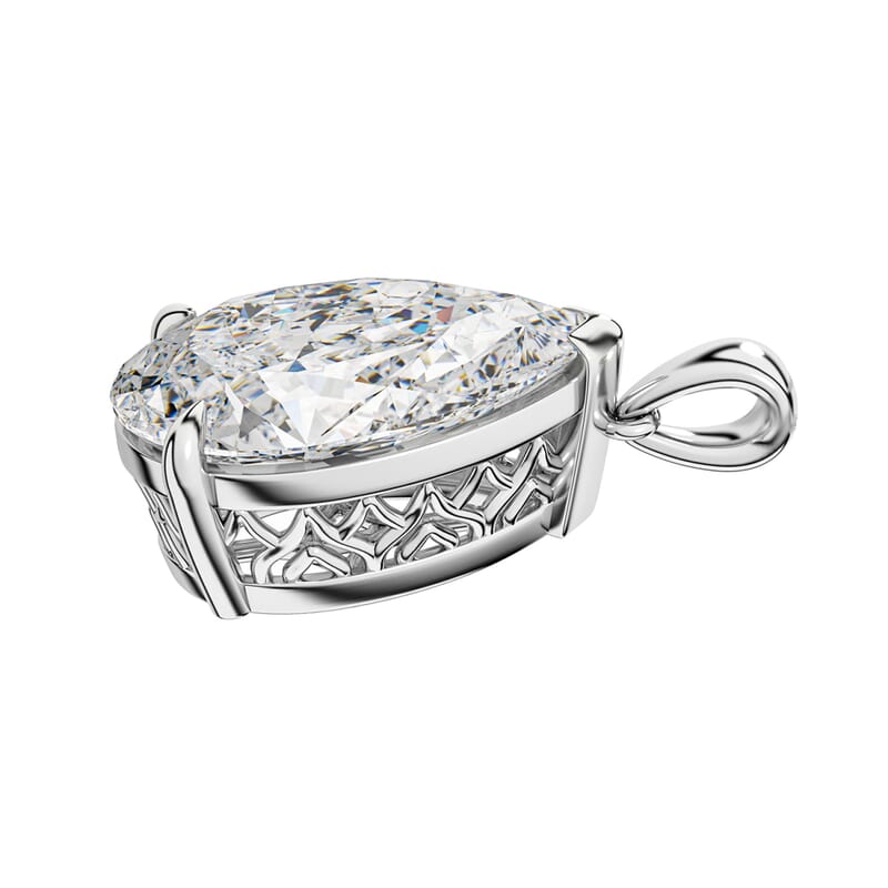 Luxuriant Lab Grown Diamond 10.00 ctw E-F VS Pendant in Rhodium Over Sterling Silver 