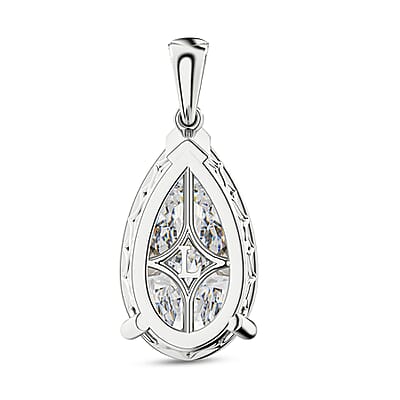 Luxuriant Lab Grown Diamond 10.00 ctw E-F VS Pendant in Rhodium Over Sterling Silver 