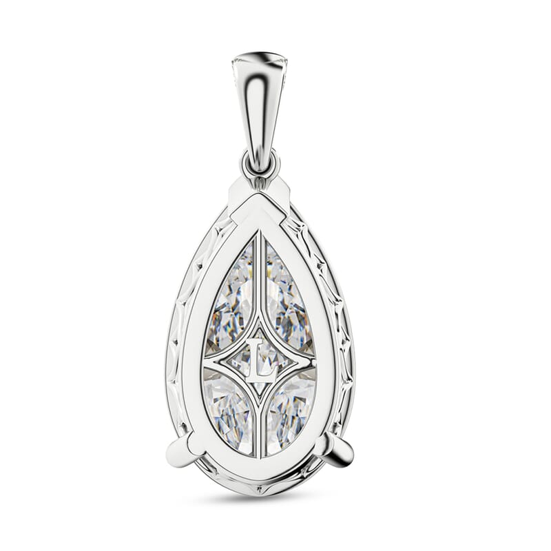 Luxuriant Lab Grown Diamond 10.00 ctw E-F VS Pendant in Rhodium Over Sterling Silver 