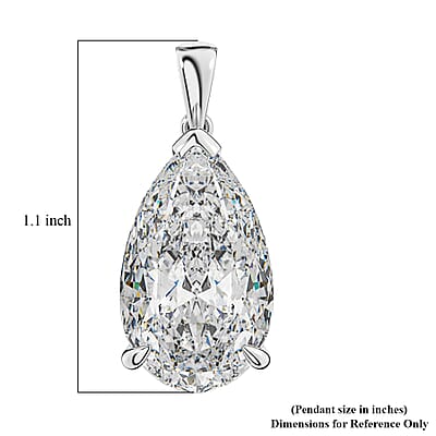 Luxuriant Lab Grown Diamond 10.00 ctw E-F VS Pendant in Rhodium Over Sterling Silver 