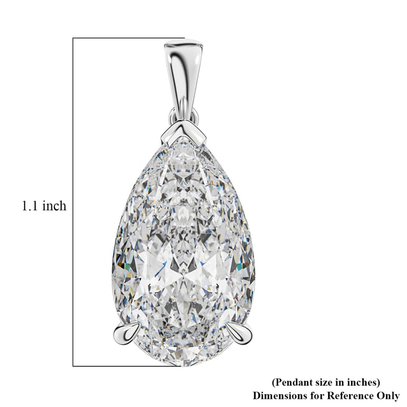 Luxuriant Lab Grown Diamond 10.00 ctw E-F VS Pendant in Rhodium Over Sterling Silver 