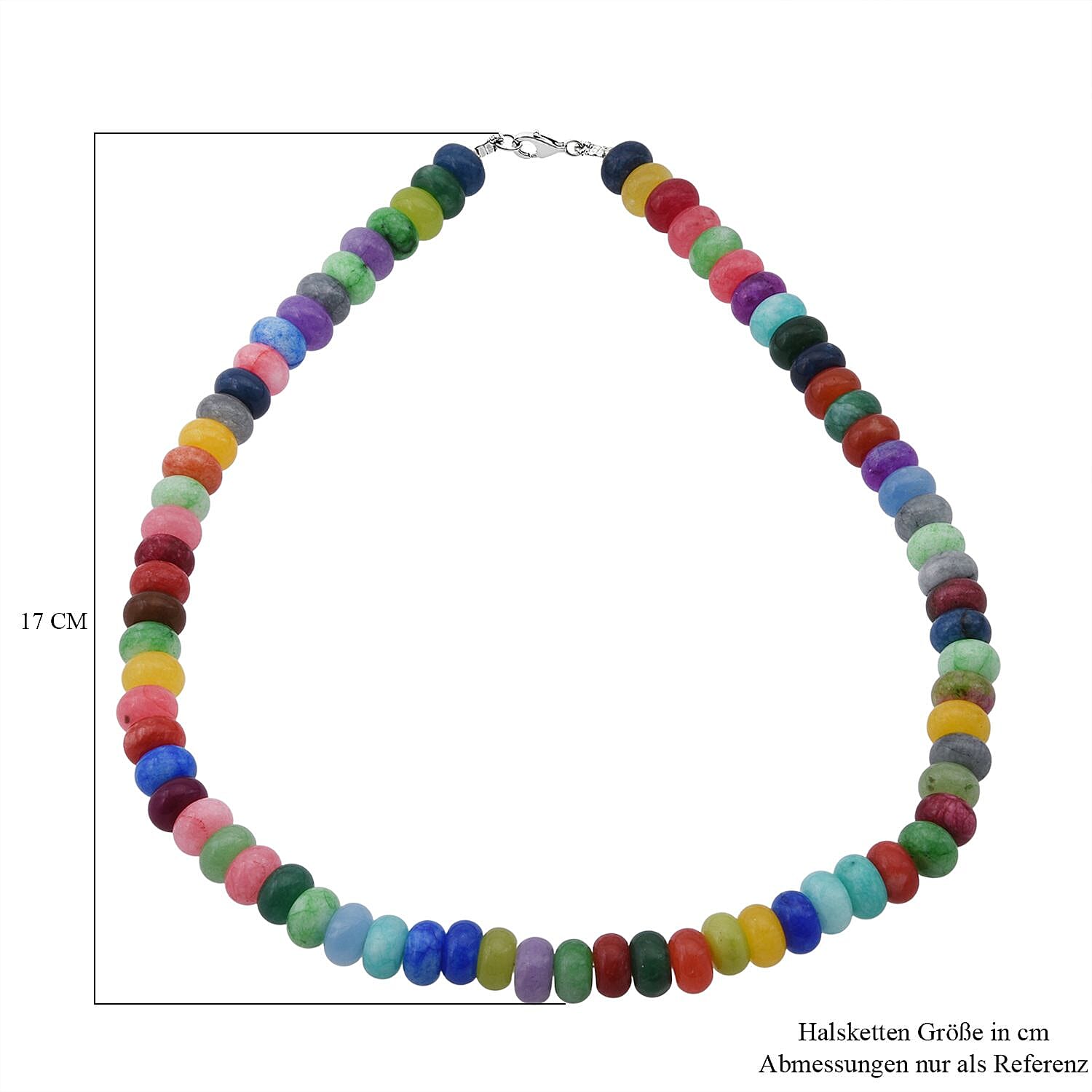Multi Color Agate 372.00 ctw Necklace in Sterling Silver 18 Inches