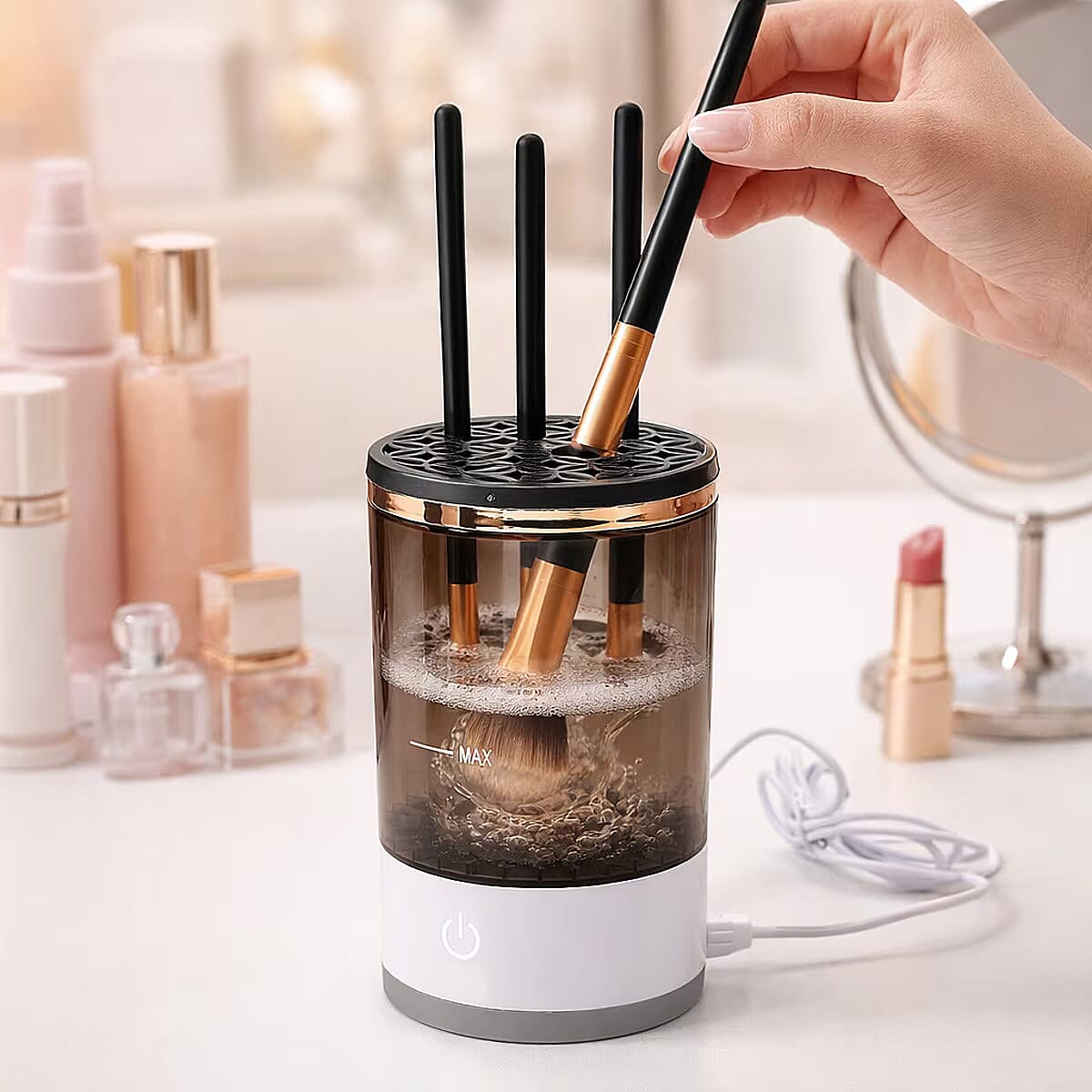 Livmore Makeup Brush Cleaner Machine- White image number 2