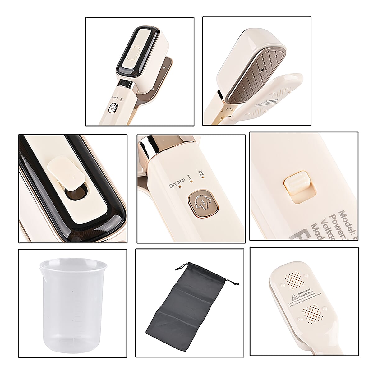 Livmore White Compact Handheld Steamer with Dual Adjustable Steam Modes and 60ml Water Tank (1000W, 100-120V, 220-240V, 50/60Hz) image number 8