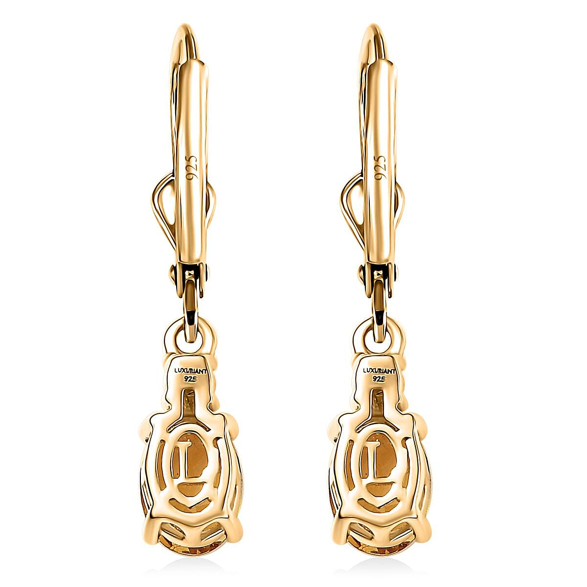 AAA Brazilian Heliodor and G-H SI Luxuriant Lab Grown Diamond 1.50 ctw Golden Radiance Earrings in 18K Vermeil Yellow Gold Over Sterling Silver