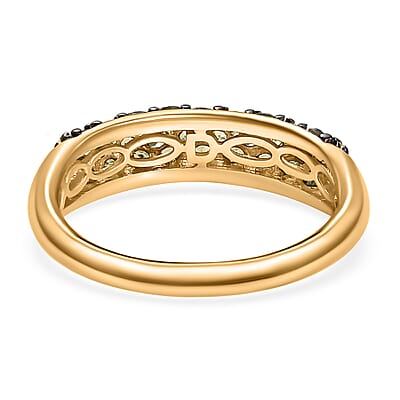 D'Joy Premium Ambanja Demantoid Garnet 1.75 ctw Forest Pave Ring in 18K Vermeil Yellow Gold Over Sterling Silver (Size 6.0)