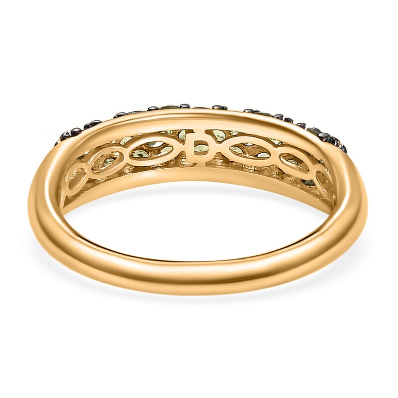 D'Joy Premium Ambanja Demantoid Garnet 1.75 ctw Forest Pave Ring in 18K Vermeil Yellow Gold Over Sterling Silver (Size 6.0)
