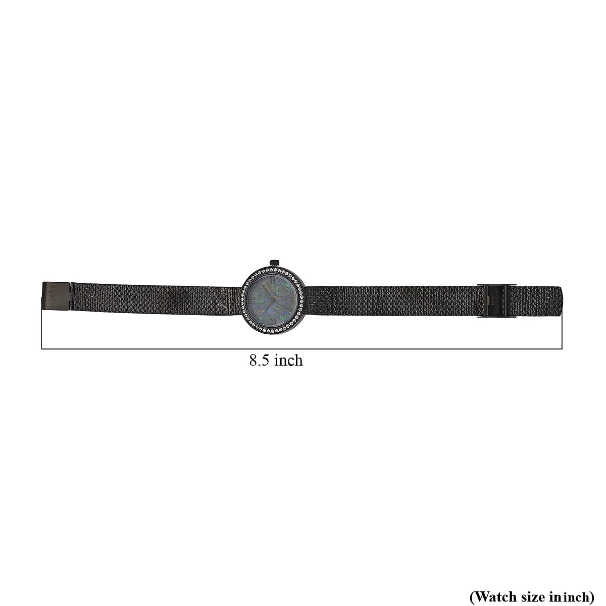 Classic Succession Simulated Diamond Swiss Movement Opal Dial Watch in ION Plated Black Copper 1.20 ctw image number 6