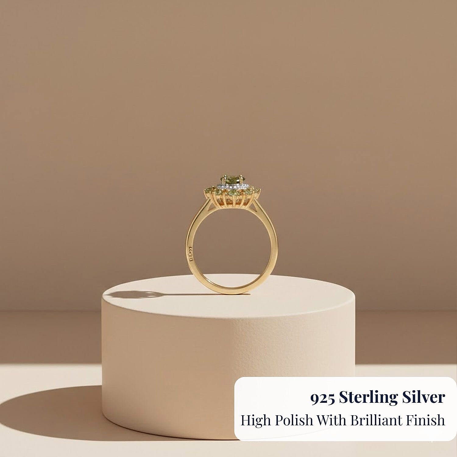 D'Joy Ambanja Demantoid Garnet, Multi Gemstone Ring in 18K Vermeil YG Over Sterling Silver 1.25 ctw (Size 10.0)