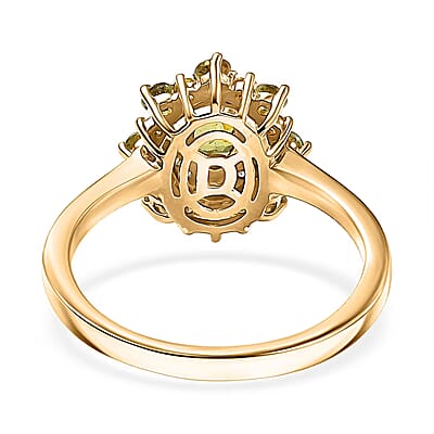 D'Joy Ambanja Demantoid Garnet, Multi Gemstone Ring in 18K Vermeil YG Over Sterling Silver 1.25 ctw (Size 10.0)