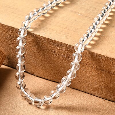 Crystal Beaded Necklace in Stainless Steel 18-20 Inches