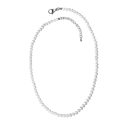 Crystal Beaded Necklace in Stainless Steel 18-20 Inches