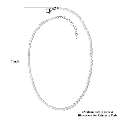 Crystal Beaded Necklace in Stainless Steel 18-20 Inches
