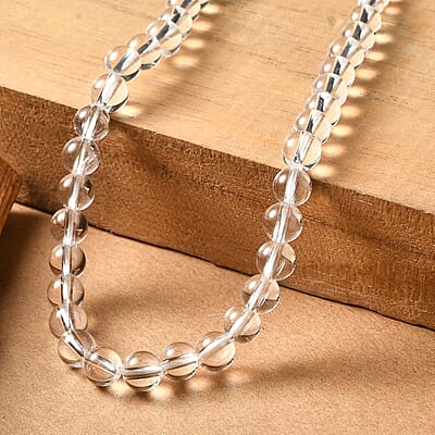 Crystal Beaded Necklace in Stainless Steel 18-20 Inches