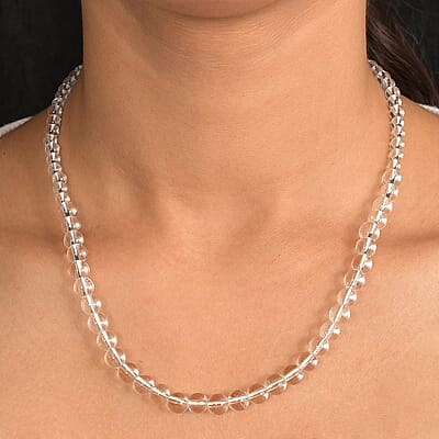 Crystal Beaded Necklace in Stainless Steel 18-20 Inches