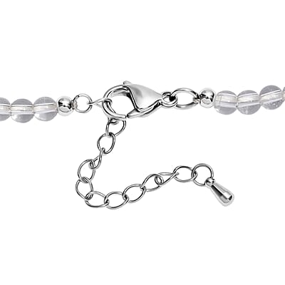 Crystal Beaded Necklace in Stainless Steel 18-20 Inches