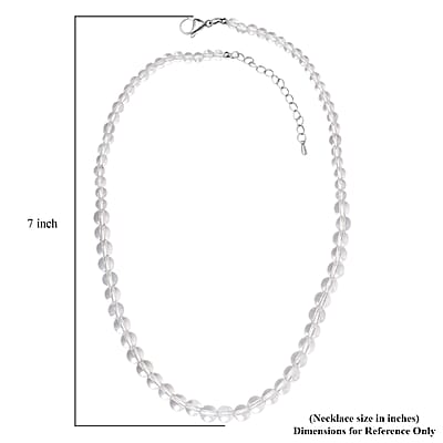 Crystal Beaded Necklace in Stainless Steel 18-20 Inches
