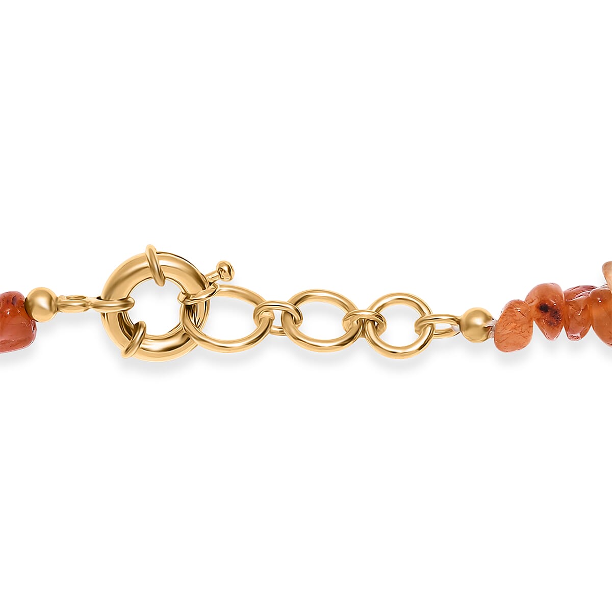 Carnelian Tumble and Chips 380.00 ctw Necklace in 18K YG Plated 24 Inches image number 4