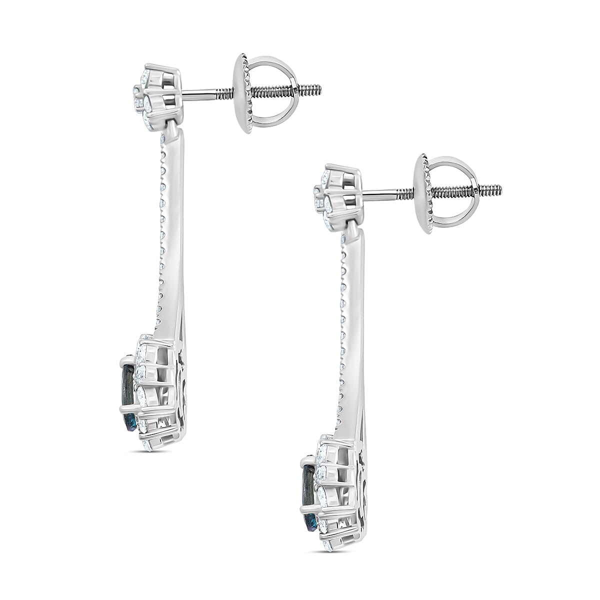 Chairman Collection Certified & Appraised Rhapsody 950 Platinum AAAA Alexandrite, Diamond (E-F, VS) Earrings (7.12 g) 5.50 ctw