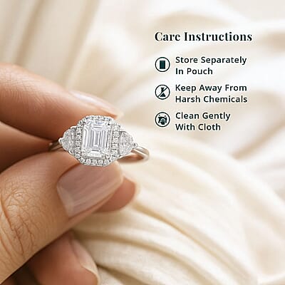 IGI Certified Luxuriant Lab Grown Diamond E-F VS 2.00 ctw Art Deco Ring in 950 Platinum (Size 7.0) 5.75 Grams