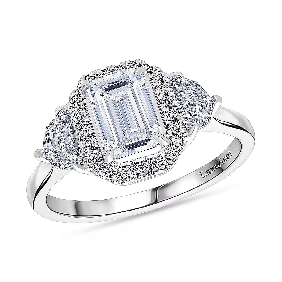 IGI Certified Luxuriant Lab Grown Diamond E-F VS 2.00 ctw Art Deco Ring in 950 Platinum (Size 9.0) 5.75 Grams image number 0