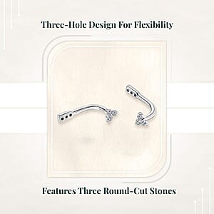 Luxuriant Lab Grown Diamond G-H SI 0.20 ctw Earrings Jacket in Rhodium Over Sterling Silver 