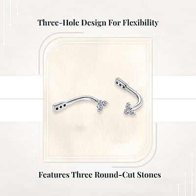 Rhodium Over Sterling Silver / Trinity Jacket - Product card gallery slide 3 (10178193391929)