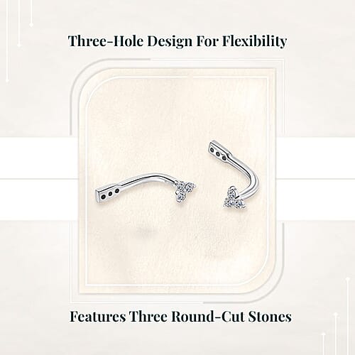 Rhodium Over Sterling Silver / Trinity Jacket - Product card gallery slide 3 (9432954667263)