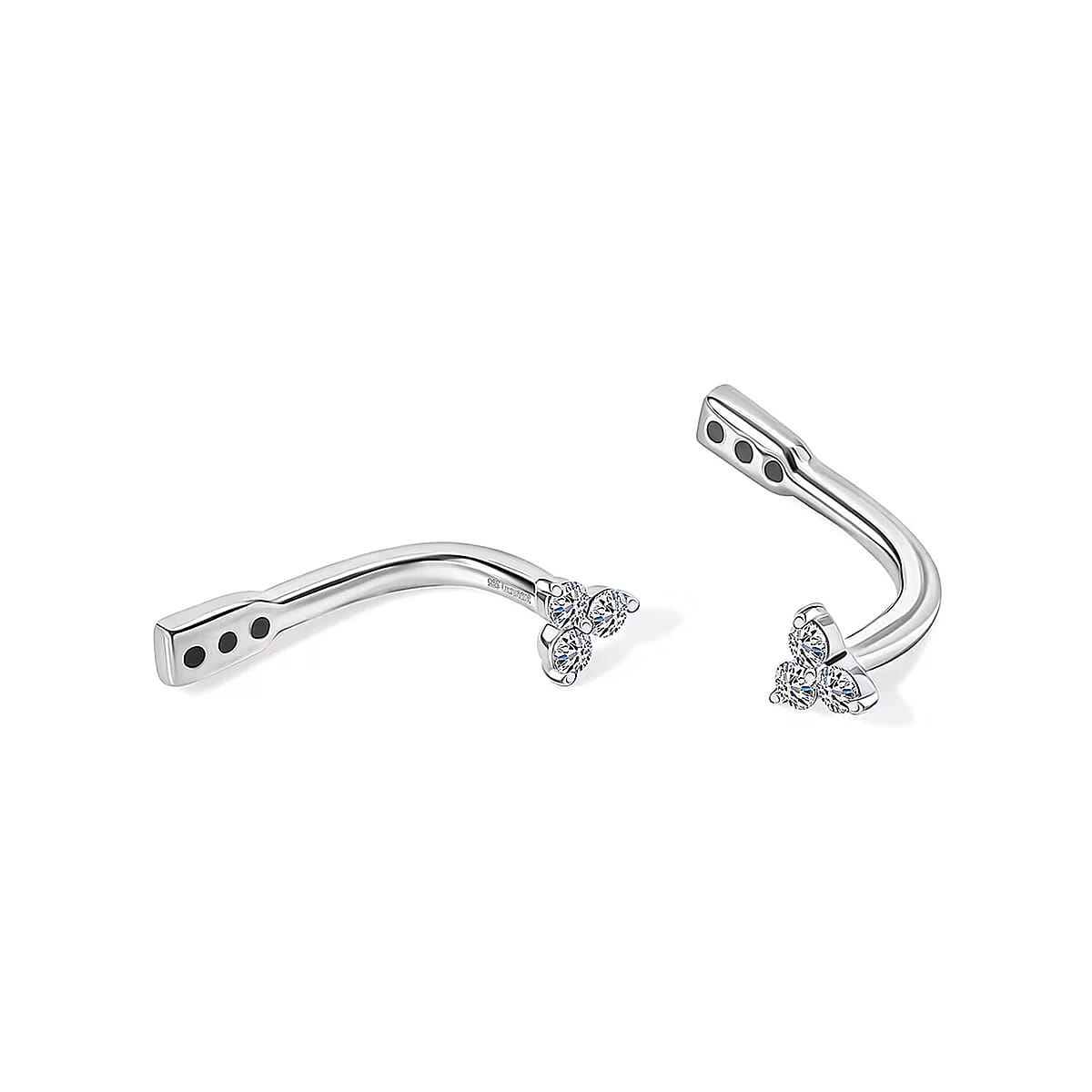 Luxuriant Lab Grown Diamond G-H SI 0.20 ctw Earrings Jacket in Rhodium Over Sterling Silver  image number 6