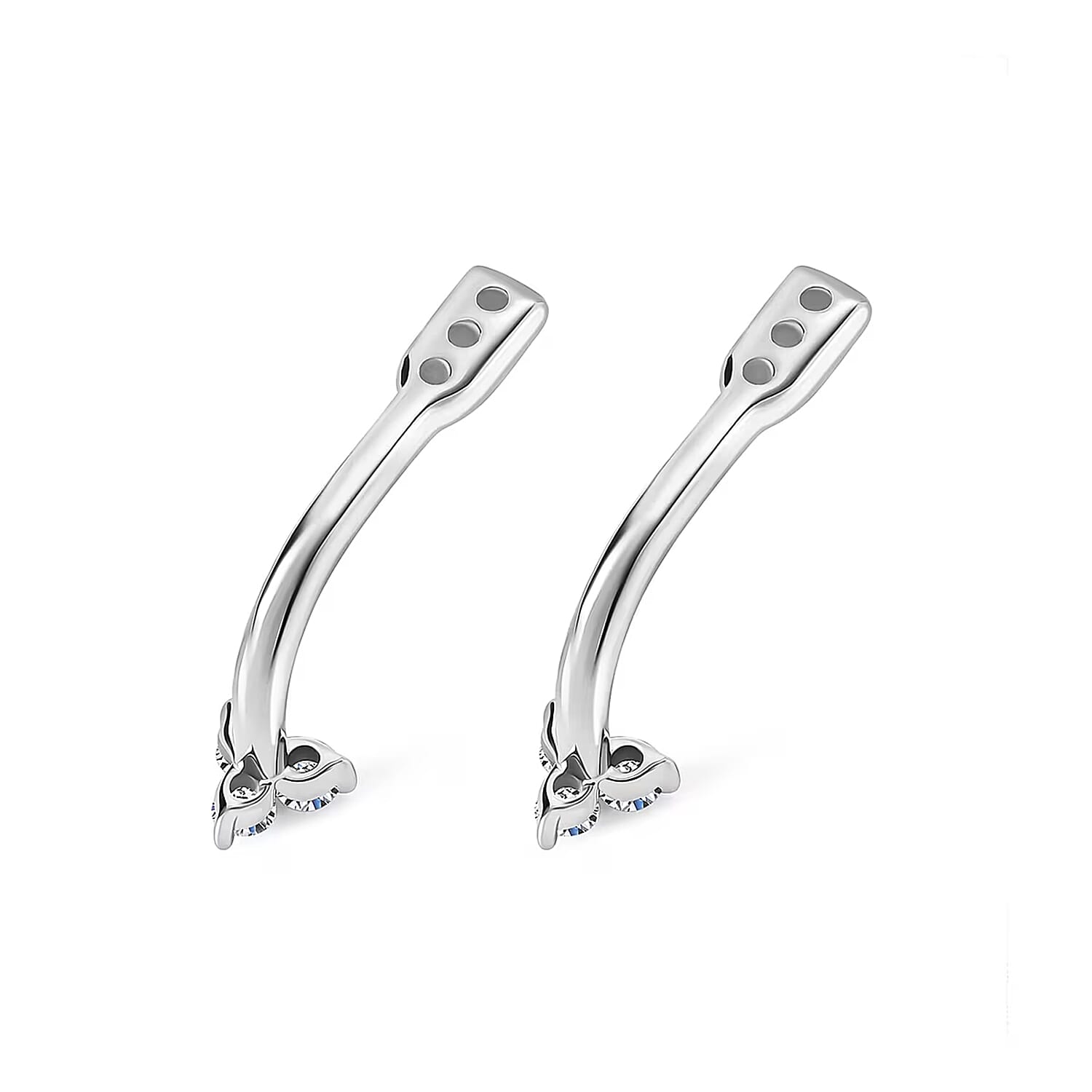 Luxuriant Lab Grown Diamond G-H SI 0.20 ctw Earrings Jacket in Rhodium Over Sterling Silver 