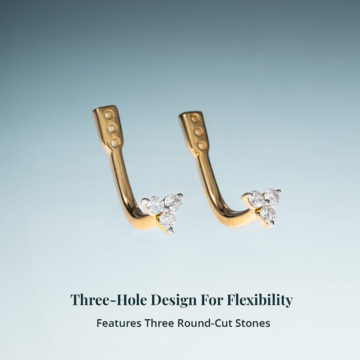 Luxuriant Lab Grown Diamond G-H SI 0.20 ctw Earrings Jacket in Vermeil Yellow Gold Over Sterling Silver image number 2