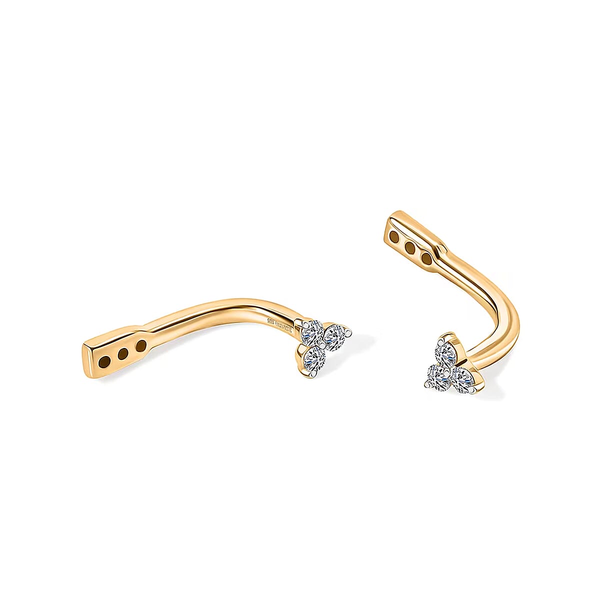Luxuriant Lab Grown Diamond G-H SI 0.20 ctw Earrings Jacket in Vermeil Yellow Gold Over Sterling Silver image number 6